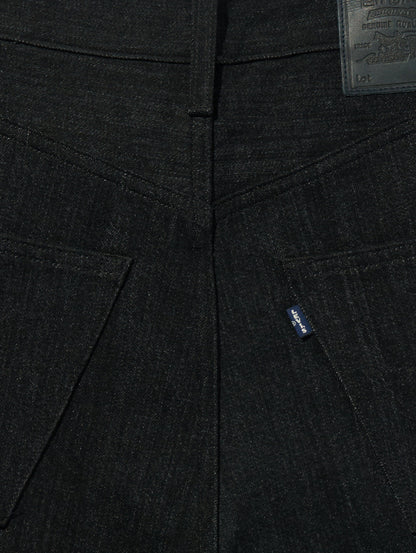 BLUETAB™ ワイドプリーツ CROP ジーンズ ブラック