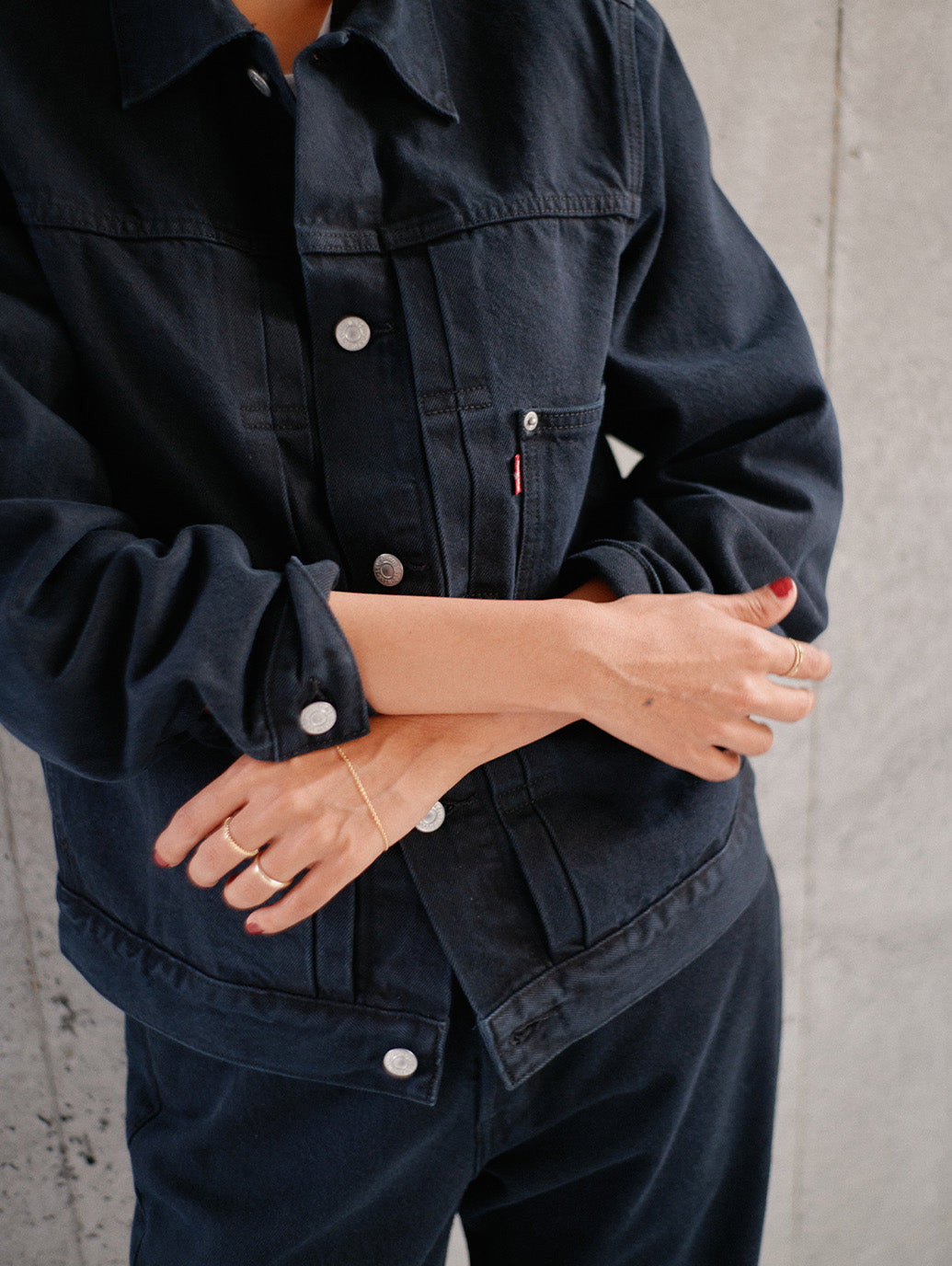 PREMIUM BLACK TYPE 1 TRUCKER JACKET