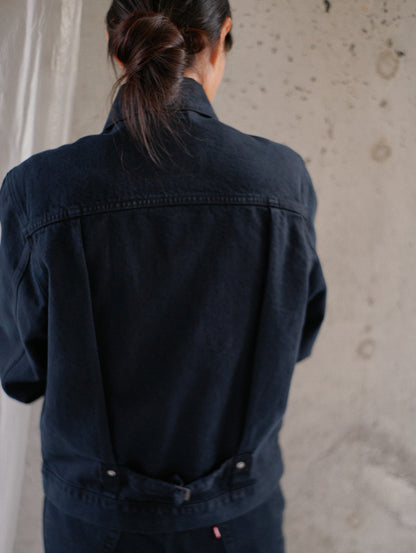 PREMIUM BLACK TYPE 1 TRUCKER JACKET