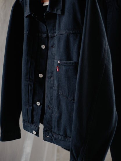 PREMIUM BLACK TYPE 1 TRUCKER JACKET