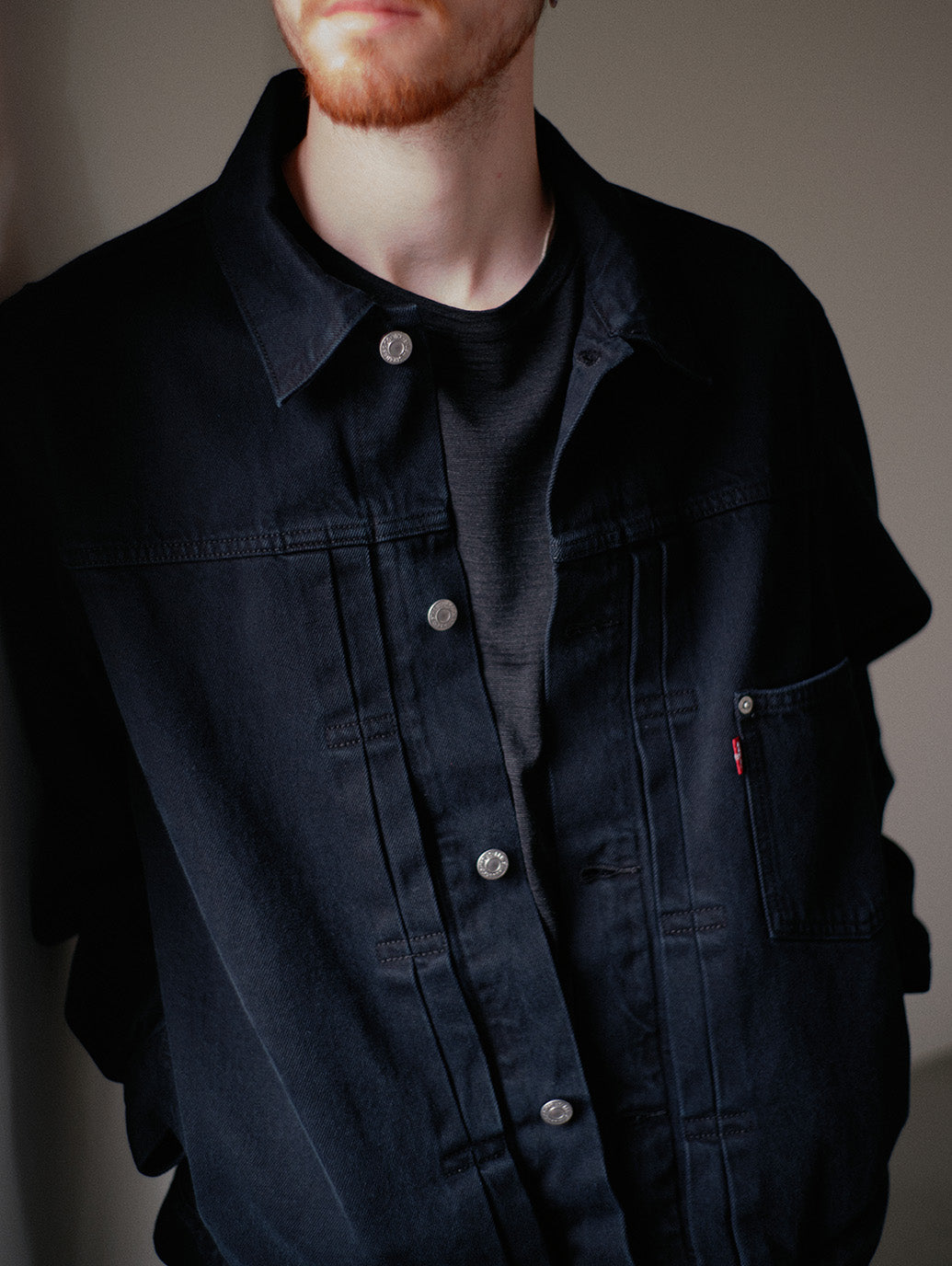PREMIUM BLACK TYPE 1 TRUCKER JACKET