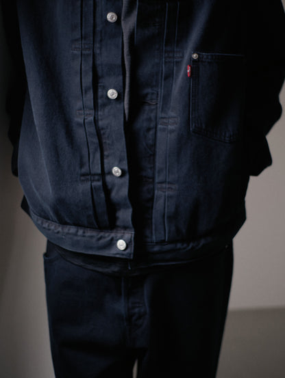 PREMIUM BLACK TYPE 1 TRUCKER JACKET