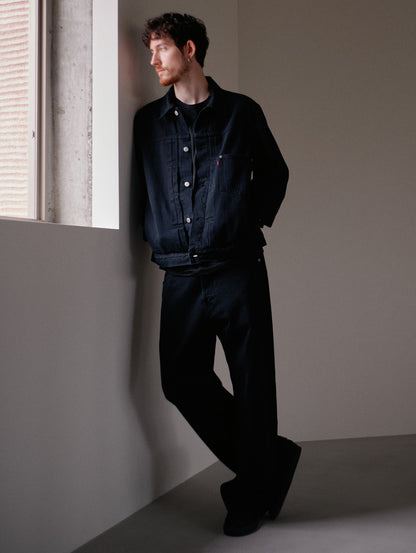 PREMIUM BLACK TYPE 1 TRUCKER JACKET