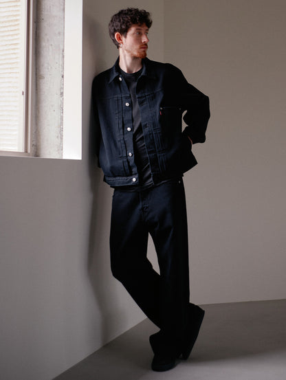 PREMIUM BLACK TYPE 1 TRUCKER JACKET