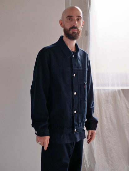 PREMIUM BLACK TYPE 1 TRUCKER JACKET
