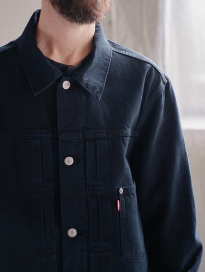 PREMIUM BLACK TYPE 1 TRUCKER JACKET
