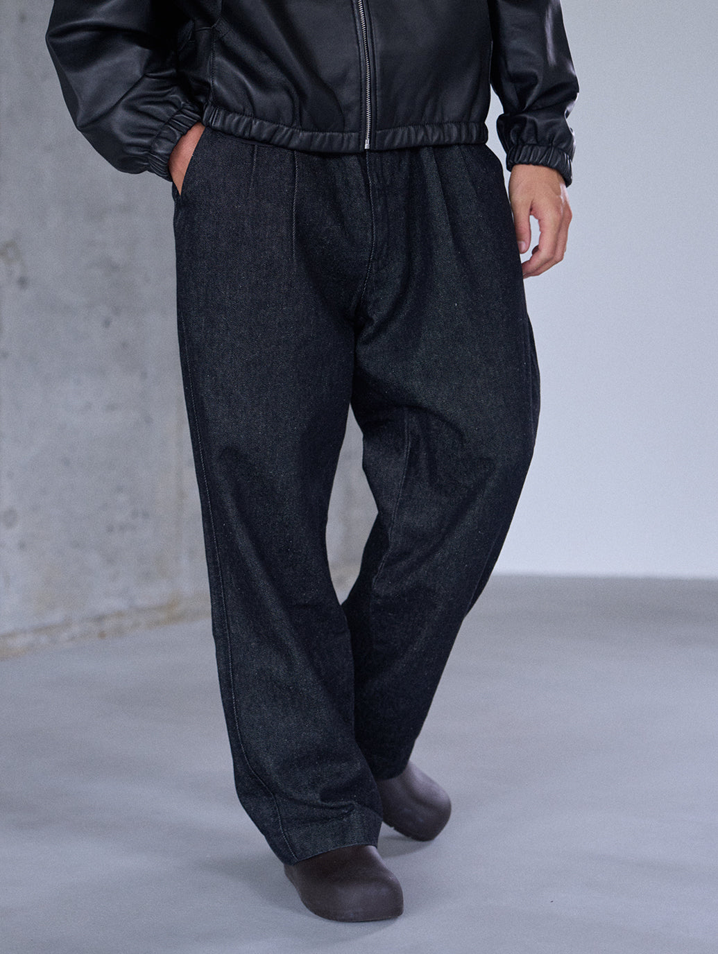 PREMIUM BLACK DENIM SLACKS