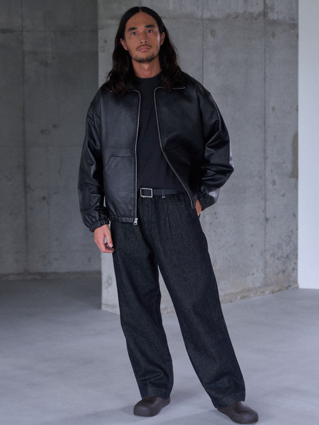 PREMIUM BLACK FULLZIP SPORTS LEATHER JACKET