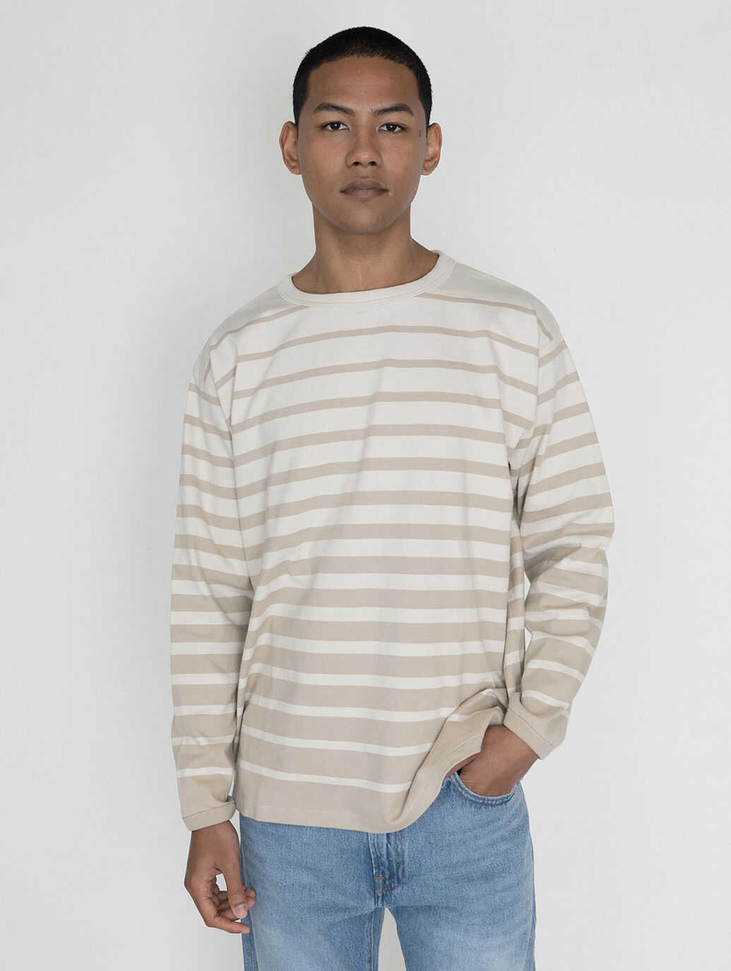 LEVI'S® MADE&CRAFTED®NEW ロングスリーブTシャツ SCALING OXFORD TAN 