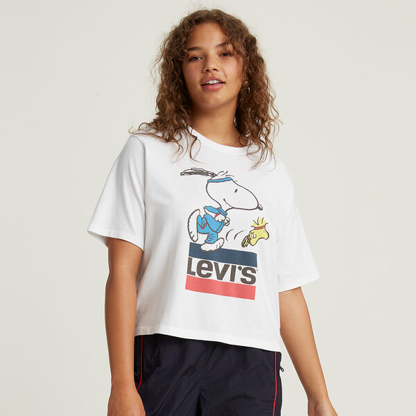 Peanuts Collectionグラフィックボクシーtシャツ Snoopy Runner White リーバイス 公式通販
