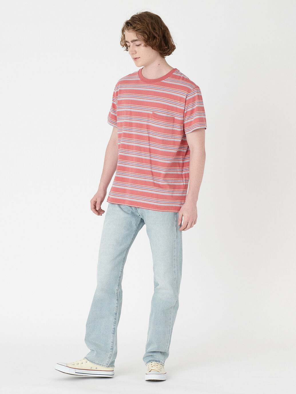 LEVI'S® VINTAGE CLOTHING 1940'S Tシャツ MARKET レッド STRIPE