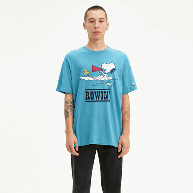 Peanuts Collectionオーバーサイズグラフィックtシャツ Rowing Snoopy Blue Topaz リーバイス 公式通販