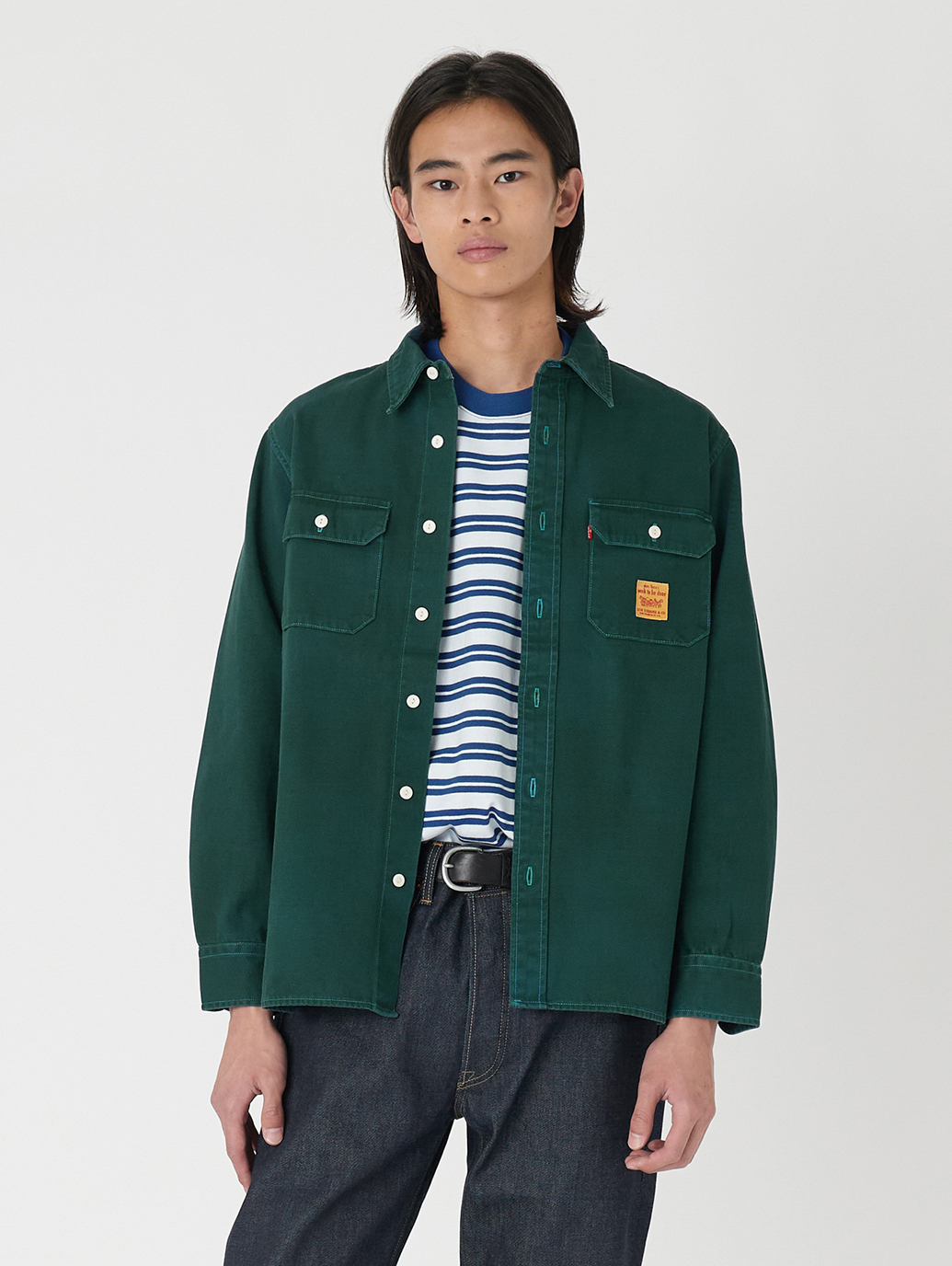 WORKWEAR クラシック ワーカーシャツ グリーン SHEEN TWO TONE 