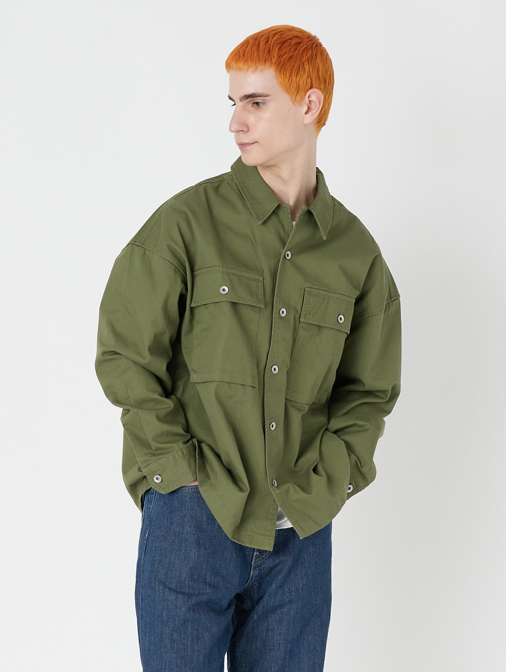 Levi´s/リーバイス パッチポケット オーバーシャツ グリーン BLUISH OLIVE-